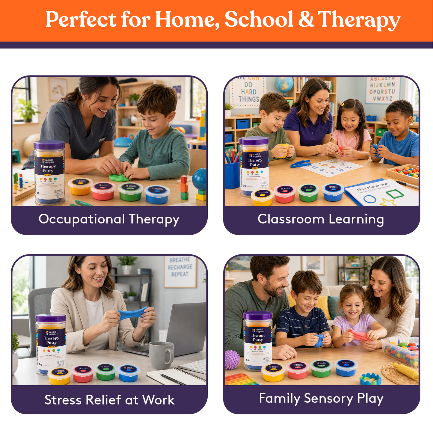 Therapy Putty (Primary Colors): 4 Pack