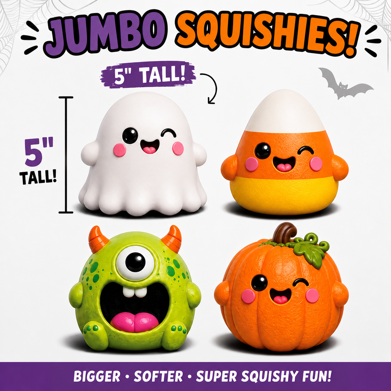 Fun Doh JUMBO Halloween Monsters Squishy Toy - 6/Display