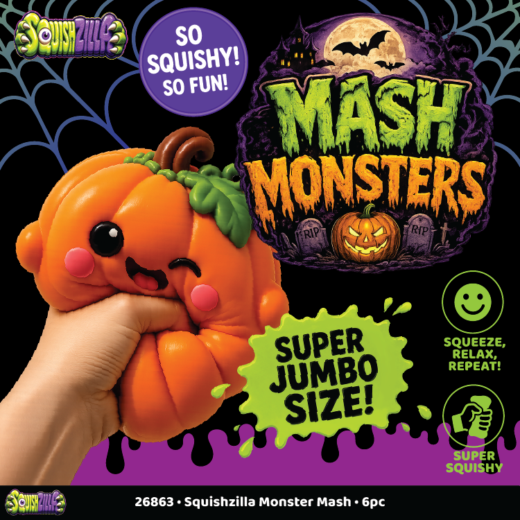 Fun Doh JUMBO Halloween Monsters Squishy Toy - 6/Display