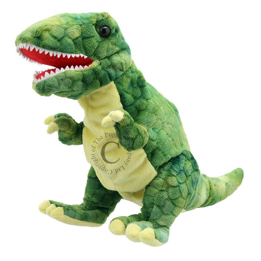 Baby Dinos: Baby T-Rex Dinosaur Hand Puppet - Green