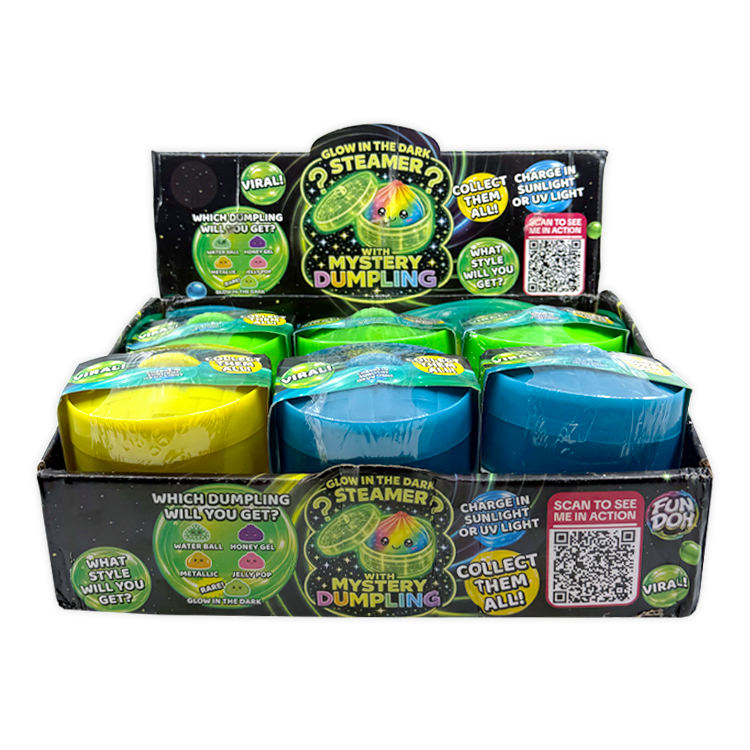 Glow-in-the-Dark Mystery Dumpling Squishy Toy - 12/Display