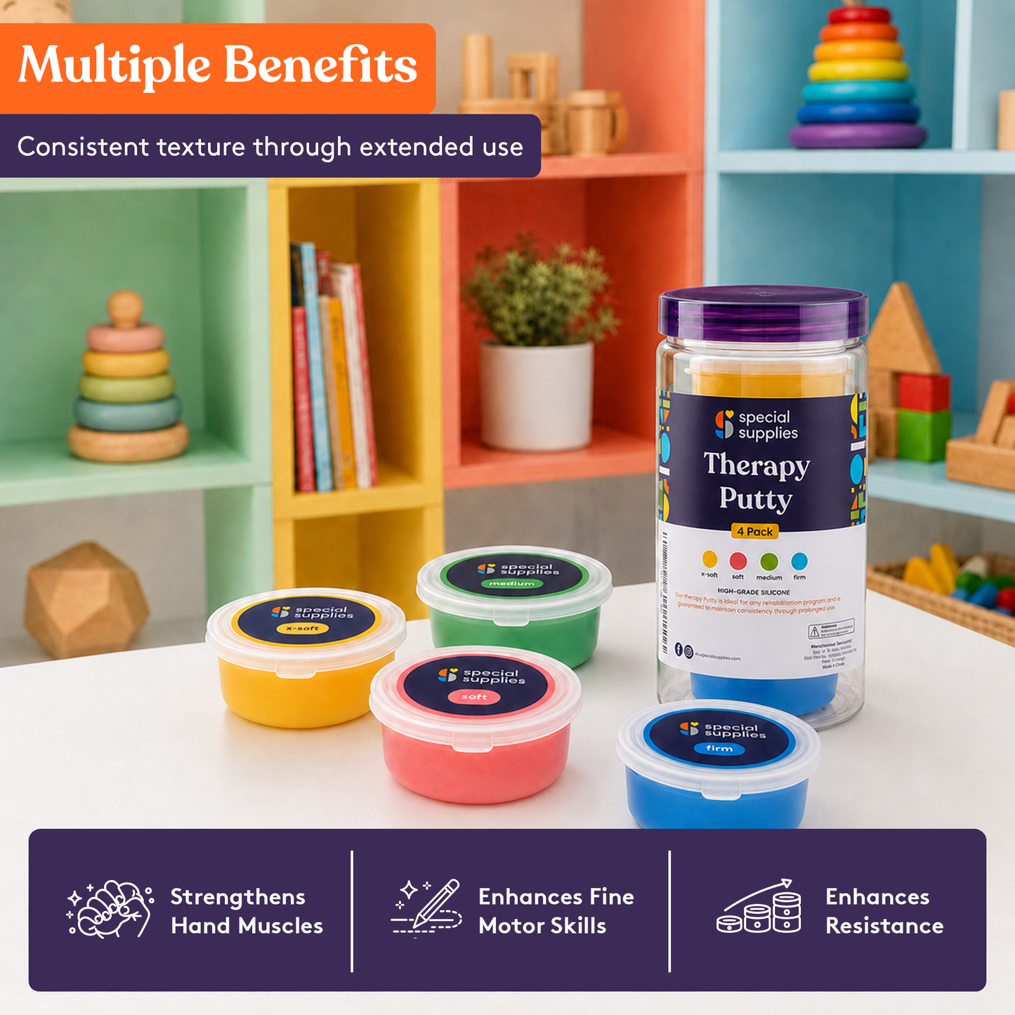 Therapy Putty (Primary Colors): 4 Pack