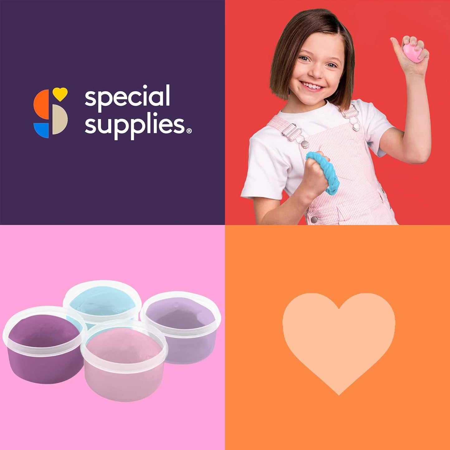 Special Supplies Therapy Putty for Kids and Adults - Resistive Hand Exercise Stress Relief Therapy Putty Kit, Set of 4 Strengths, Three Ounces of Each Putty