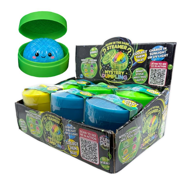 Glow-in-the-Dark Mystery Dumpling Squishy Toy - 12/Display