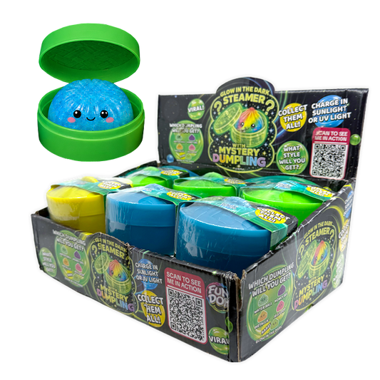 Glow-in-the-Dark Mystery Dumpling Squishy Toy - 12/Display